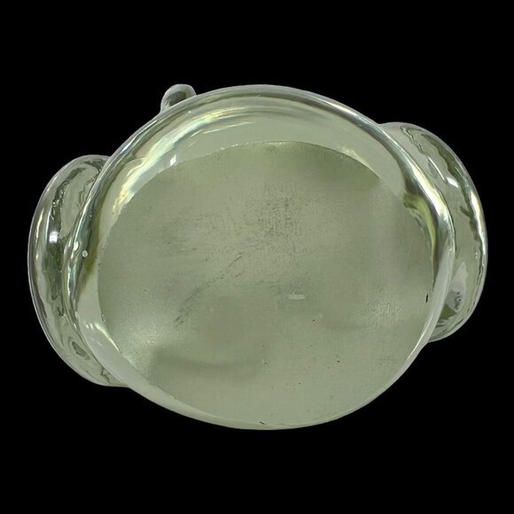 Kitschy Hand-Blown Clear Glass Owl Paperweight Figurine Darling Cute 3.5 in - Picture 6 of 8